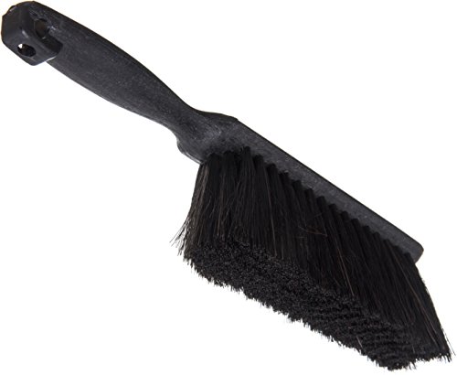 SPARTA Flo-Pac Counter Brush, Bench Brush, Dustpan Brush with Long Lasting for Counters, Floors, And Fireplace, 8 Inches, Black