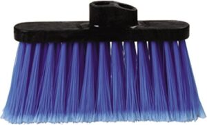 carlisle foodservice products 3685314 duo-sweep light industrial broom head, 4" long blue synthetic bristles, 13" w x 7" h overall