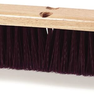 SPARTA Flo-Pac Plastic Floor Sweep, Crimped Sweep with Brace 24" for Cleaning, 24 Inches, Maroon