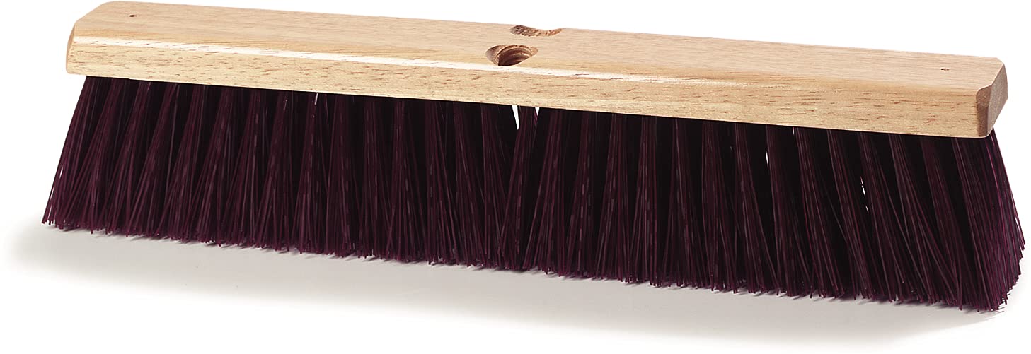 SPARTA Flo-Pac Plastic Floor Sweep, Crimped Sweep with Brace 24" for Cleaning, 24 Inches, Maroon