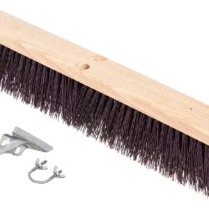 SPARTA Flo-Pac Plastic Floor Sweep, Crimped Sweep with Brace 24" for Cleaning, 24 Inches, Maroon