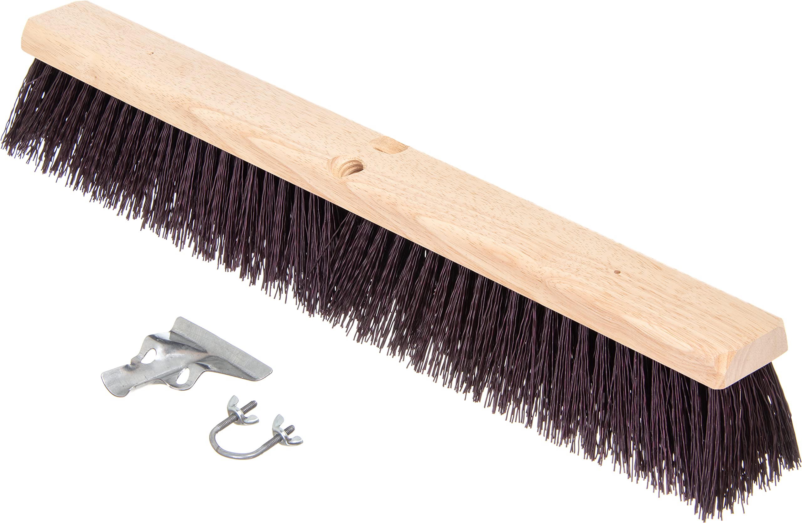 SPARTA Flo-Pac Plastic Floor Sweep, Crimped Sweep with Brace 24" for Cleaning, 24 Inches, Maroon