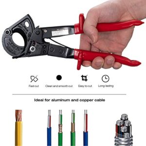 SogYupk Ratchet Cable Wire Cutter,Ratcheting Cable Cutter Hand Tool,Heavy Duty Aluminum Copper Ratchet Wire Cutting For Cutting Electrical Wire Up to 240mm²/10.23Inch Cutter Pliers