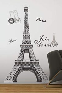 roommates rmk1576gm paris eiffel tower peel and stick wall decal 55.75 inch x 32.5 inch