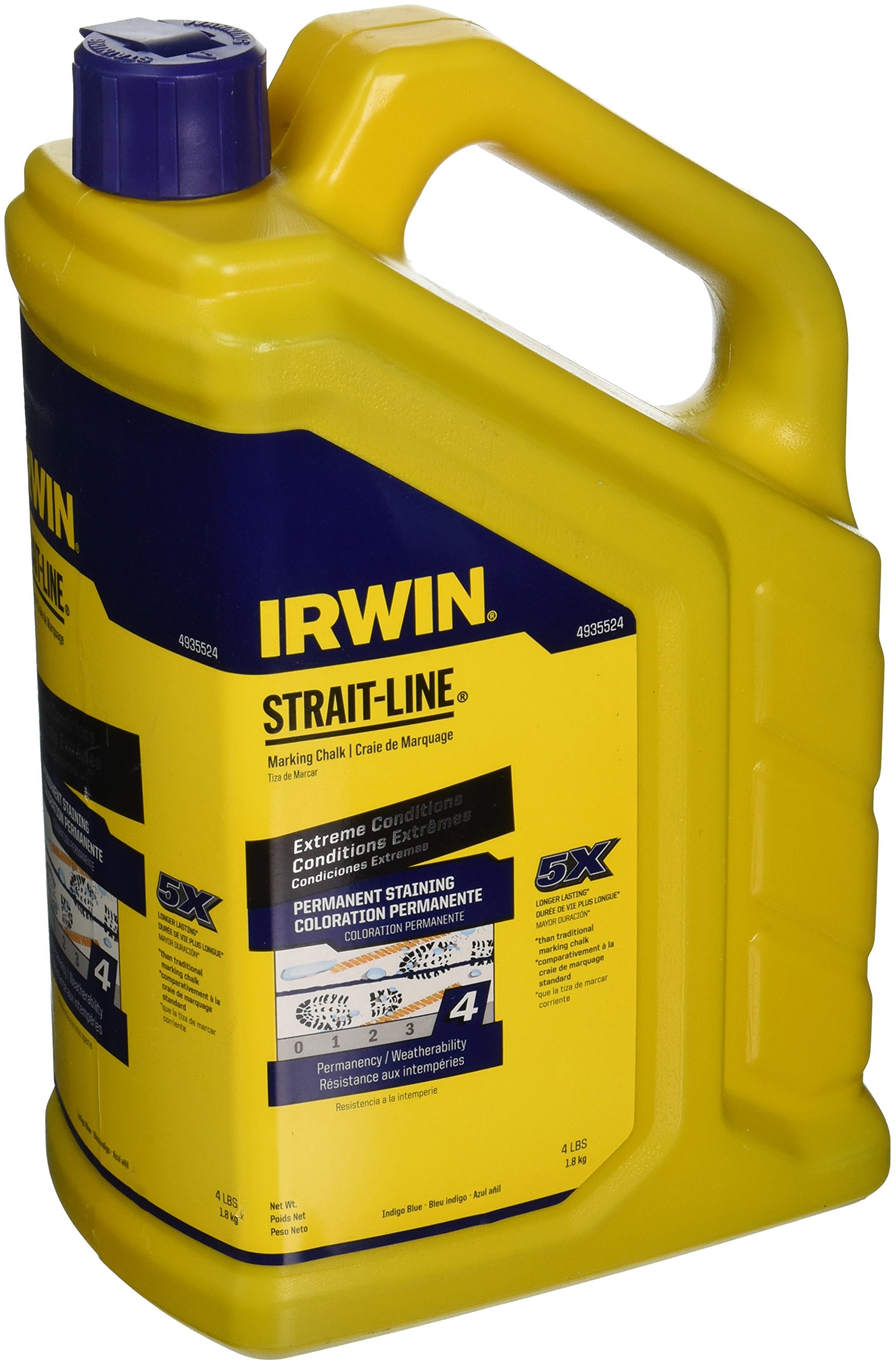 IRWIN Tools STRAIT-LINE Permanent Staining Marking Chalk, Indigo Blue, 4pound (4935524)