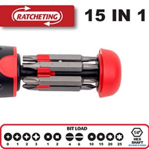 Megapro Marketing USA NC 211R2C36RD Ratcheting Screwdriver,Red