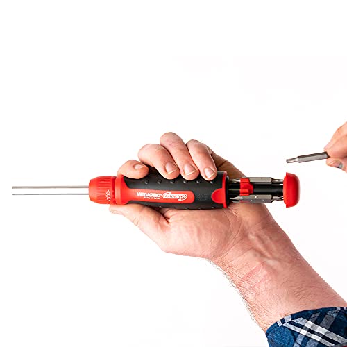 Megapro Marketing USA NC 211R2C36RD Ratcheting Screwdriver,Red