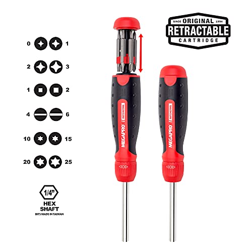 Megapro Marketing USA NC 211R2C36RD Ratcheting Screwdriver,Red