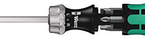 Wera 05073661002 Kraftform Kompakt 27 RA Slotted Ratcheting Screwdriver, 1/4" Head, MULTI