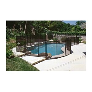 waterwarden pool fence 4’ x 12’, removable child safety pool fencing, easy diy installation with hardware included, 4 foot inground pool mesh fence to protect kids and dogs black