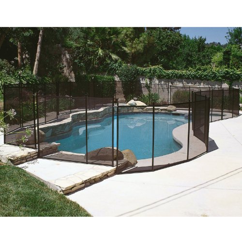 WaterWarden Pool Fence 4’ x 12’, Removable Child Safety Pool Fencing, Easy DIY Installation with Hardware Included, 4 Foot Inground Pool Mesh Fence to Protect Kids and Dogs Black