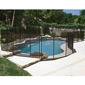 WaterWarden Pool Fence 4’ x 12’, Removable Child Safety Pool Fencing, Easy DIY Installation with Hardware Included, 4 Foot Inground Pool Mesh Fence to Protect Kids and Dogs Black