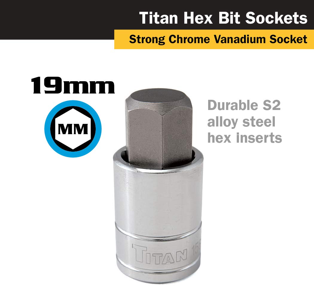 Titan Tools - 1/2 Dr. 19Mm Hex Bit Socket (15619)