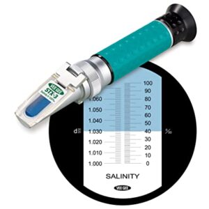 Vee Gee Scientific STX-3 Handheld Salinity Refractometer with ATC, Industrial-Grade, 0-100% Salinity Range, 1.000-1.070 Specific Gravity Range, 5-Year Warranty