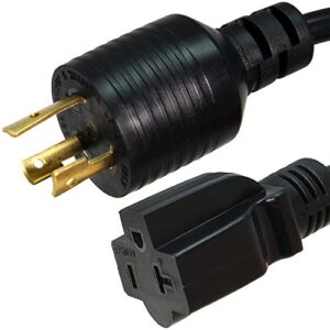 nema l5-20p to 5-20r plug adapter - 1 foot, 20a/125v, 12 awg - iron box # ibx-4955-01