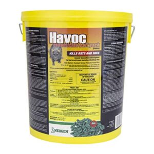 neogen havoc rodenticide rat & mouse bait pellet pack, 8 lb.pail