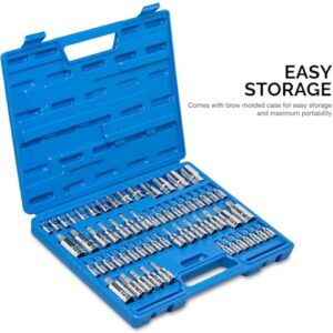 NEIKO 10083A Master Torx Bit Socket and External Torx Socket Set, S2 and CrV Steel, Supreme Torque Output Complete Kit, 60 Pieces