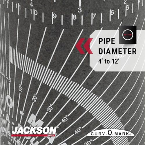 Jackson Safety Flexible Wrap-A-Round Pipe Marking Tool, 4" to 12" Pipe Diameter, Black, XL, 14754