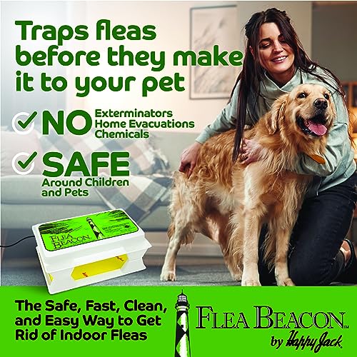 Happy Jack Flea Beacon Kill Fleas in House, Flea Killer, Attracts, Traps Indoor Fleas, Breaks Breeding Cycle Before Adults Lay Eggs, Safe, Fast, & Clean Way to Get Rid of Indoor Fleas, Made in USA