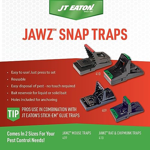 JT Eaton 410, 1 Pack Rat Trap, 3-1/2 in. L, 5-7/8 in. W, Black