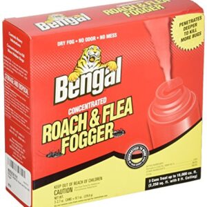 Bengal Chemical 55201 Roach and Flea Indoor Fogger, 3-2.7 oz. Cans