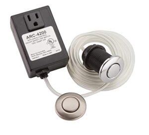 moen arc-4200-ch/sn disposer air switch controller for under sink garbage disposal, chrome/satin nickel