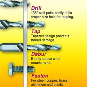 IVY Classic 06002 6-32NC Combo Drill/Tap Bit, M2 High-Speed Steel, 1/Card