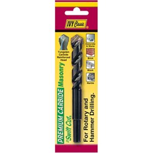 IVY Classic 10250 1 x 6-Inch Premium Carbide Masonry Drill Bit, 1/2-Inch Reduced Shank, 1/Card