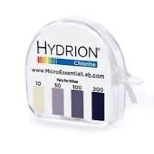 Micro Essential Lab CM-240 Hydrion Chlorine Dispenser 10-200 PPM Test Roll Plus Extra Roll 200 Tests