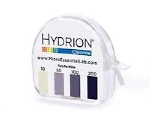 Micro Essential Lab CM-240 Hydrion Chlorine Dispenser 10-200 PPM Test Roll Plus Extra Roll 200 Tests