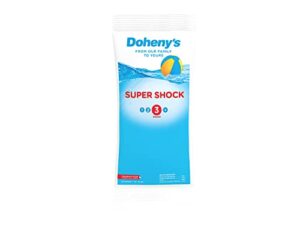doheny's chlorine super shock | 100% professional-grade | quickly dissolving & fast-acting granular pool sanitizing treatment | highly-concentrated 68% calcium hypochlorite | 1 lb treats 10,000 gallons | made in the usa | 24 x 1 lb bags