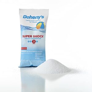Doheny's Chlorine Super Shock | 100% Professional-Grade | Quickly Dissolving & Fast-Acting Granular Pool Sanitizing Treatment | Highly-Concentrated 68% Calcium Hypochlorite | 1 LB Treats 10,000 Gallons | Made In The USA | 24 x 1 LB Bags
