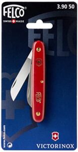 felco grafting & garden pruning knife (3.90 50) - light weight all-purpose knife with straight blade, red, 2.25-inches (v39050)