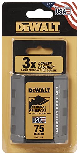 DEWALT Utility Blades, Heavy Duty, 75-Pack (DWHT11004L)