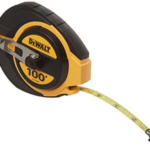 DEWALT Tape Measure, 100-Foot, Self-Lock, Solid Chrome Finish, Rubber Grip (DWHT34036L)