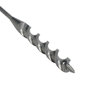klein tools 53718 flex bit auger with screw point, 9/16-inch x 54-inch long flexible drill bit / fish bit for pulling wire behind walls