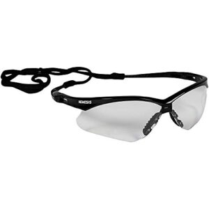 kimberly-clark 25676 jackson safety v30 nemesis safety glasses, black frame, clear lens
