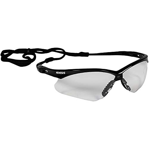 KIMBERLY-CLARK 25676 Jackson Safety V30 Nemesis Safety Glasses, Black Frame, Clear Lens