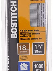 BOSTITCH Brad Nails, 18GA, 1-1/2-Inch, 1000-Pack (BT1338B-1M)
