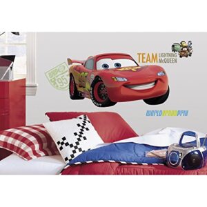 roommates disney pixar cars 2 team lightning mcqueen peel and stick giant wall decal