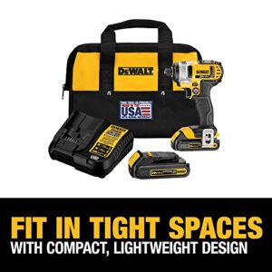 DEWALT 20V MAX* Cordless Drill Impact Driver Kit, 1/4-Inch (DCF885C2)