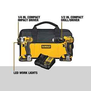 DEWALT 20V MAX Impact Driver and Drill Combo Kit (DCK280C2)