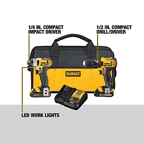 DEWALT 20V MAX Impact Driver and Drill Combo Kit (DCK280C2)