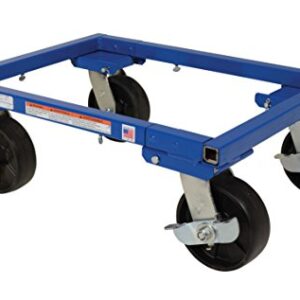 Vestil ATD-1622-6 Steel Adjustable Tote Dolly with 6" Casters, 3000 lbs Capacity, Maximum Usable 34" Length x 24" Width