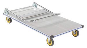vestil aft-48-nm aluminum folding platform truck with single handle and 5" non-marking polyurethane casters, 600 lbs capacity, 48" length x 24" width x 8-3/8" height