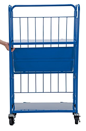 Vestil - ROL-1834-3 ROL Steel Wire Cage Cart, 3 Shelves, Blue, 990 lbs Load Capacity, 59" Height, 34" Length X 18" Width