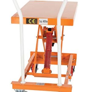 Vestil SCSC-400-2032 Steel Self-Elevating Lift Cart, 400 lbs Capacity, 40" Length, 20" Width, 30-1/2" Height