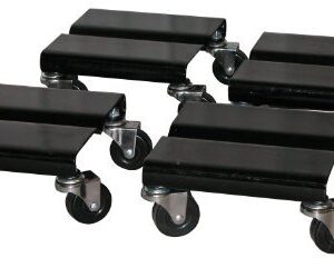 Vestil SDOL-2 Steel Dolly Set, 500 lbs Capacity, 8" Length x 8" Width x 3-5/8" Height Deck, Pack of 2, Black