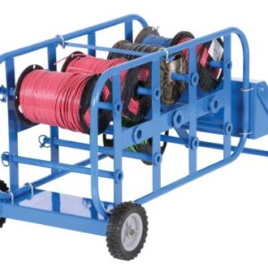 Vestil WIRE-D-E Steel Economy Wheel Wire Reel Caddy, Blue, 17-3/4" Width, 43-1/4" Height, 19-1/2" Depth, 150 lbs Capacity