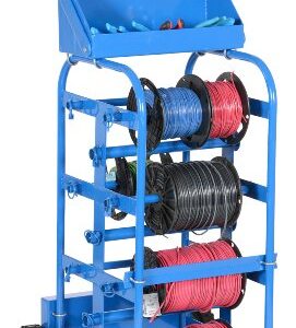 Vestil WIRE-D-E Steel Economy Wheel Wire Reel Caddy, Blue, 17-3/4" Width, 43-1/4" Height, 19-1/2" Depth, 150 lbs Capacity